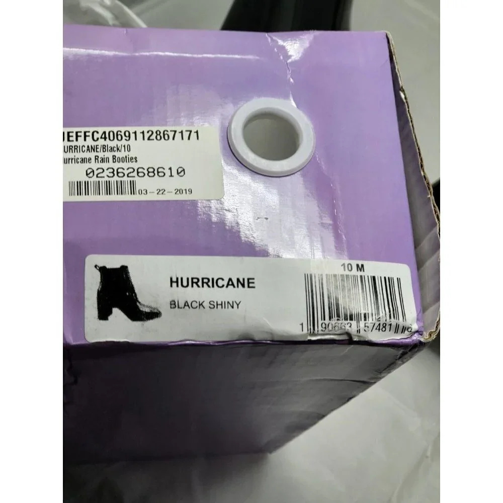 JEFFREY CAMPBELL HURRICANE CHELSEA BOOT BLACK PATENT LEATHER BLOCK HEEL SIZE 10M - Picture 7 of 8